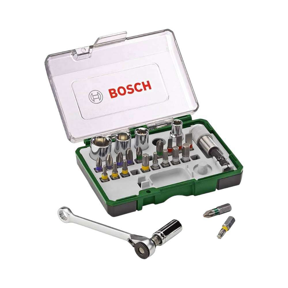 Bosch 2607017160 Screwdriver Bit Set with Ratchet - 27 Pcs