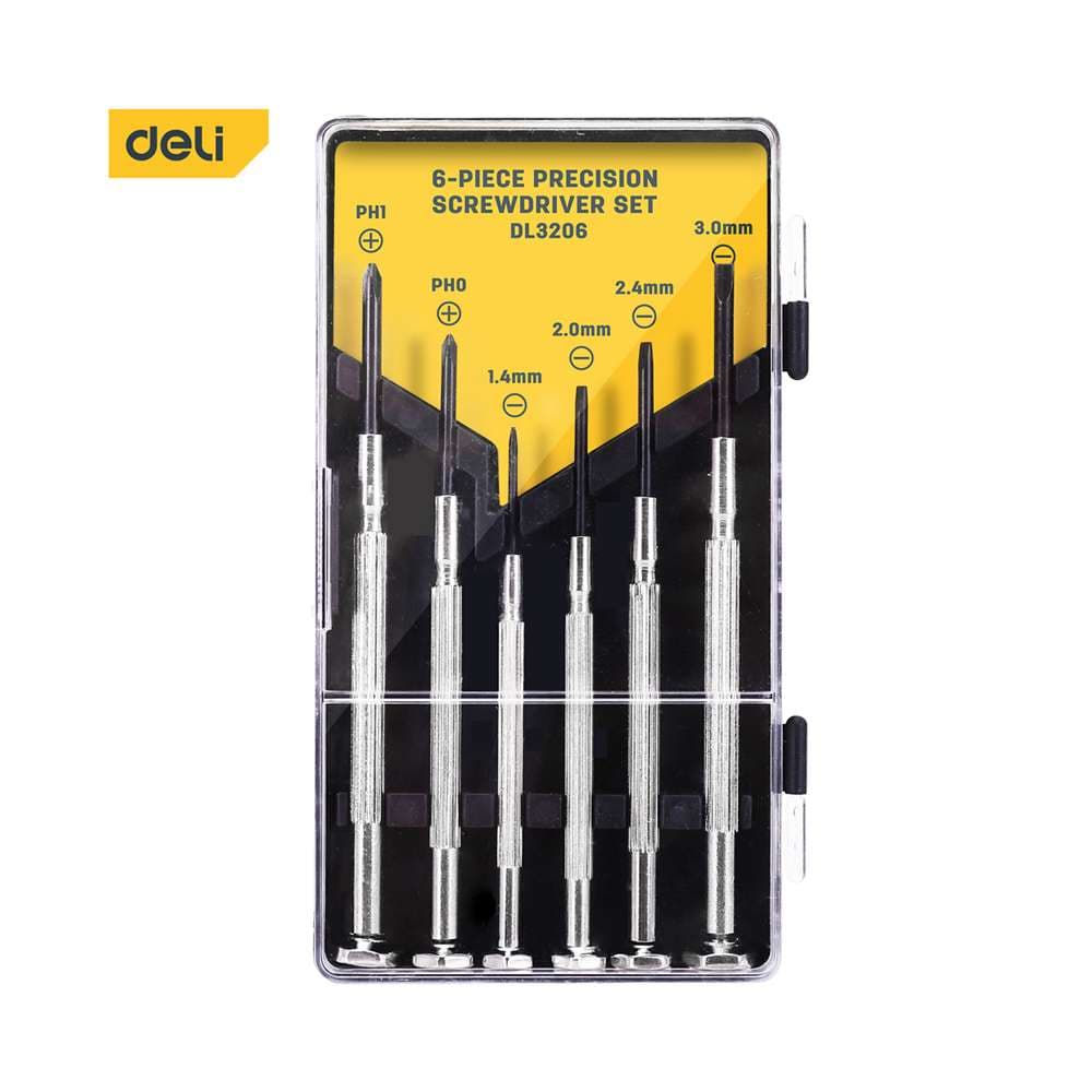 طقم مفك البراغي الدقيق ديلي (Deli) المكون من (6Pcs) قطع موديل (DE-EDL3206)