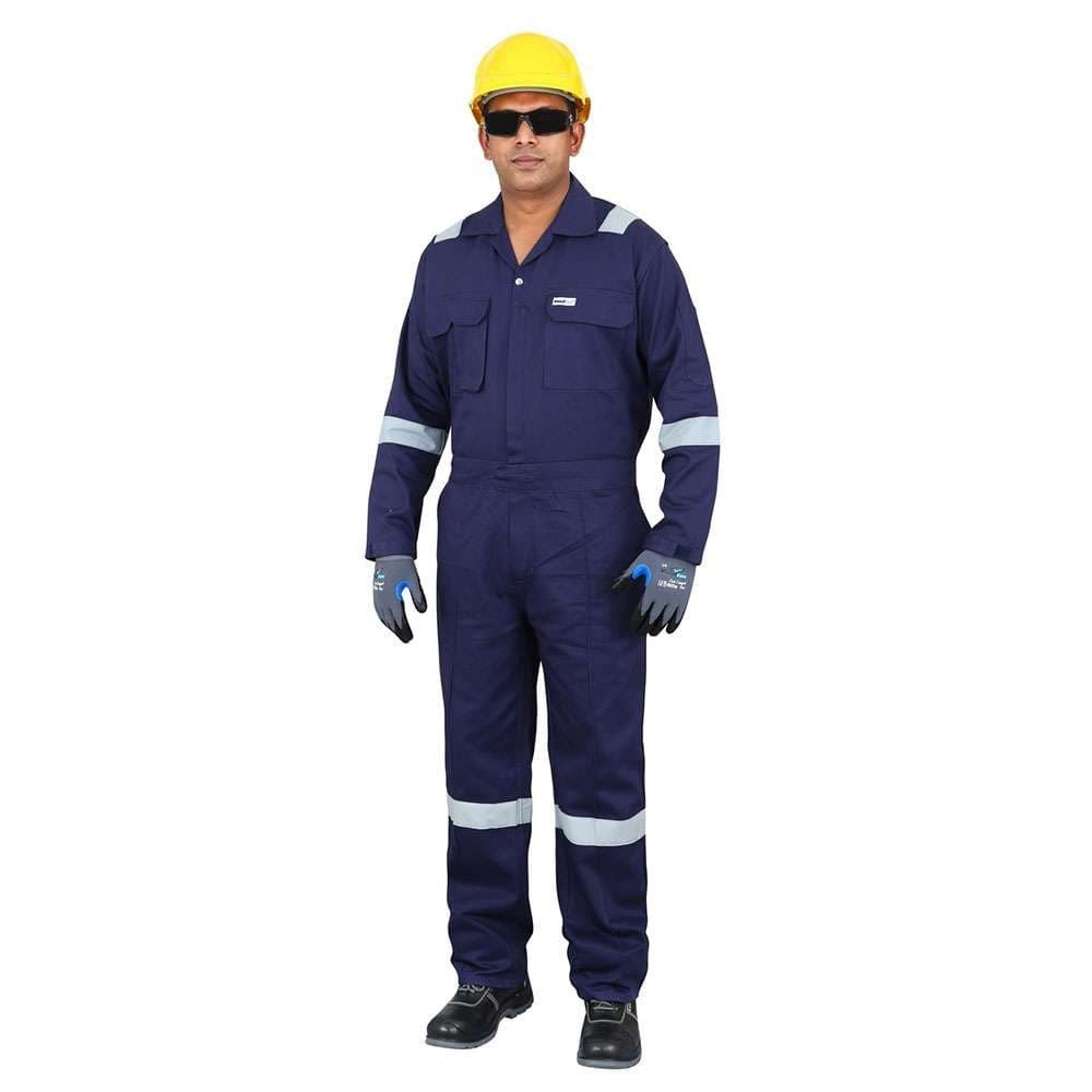 Vaultex VED Cotton Coverall, 240 GSM, Heavy-Duty Workwear, Navy Blue, 2XL