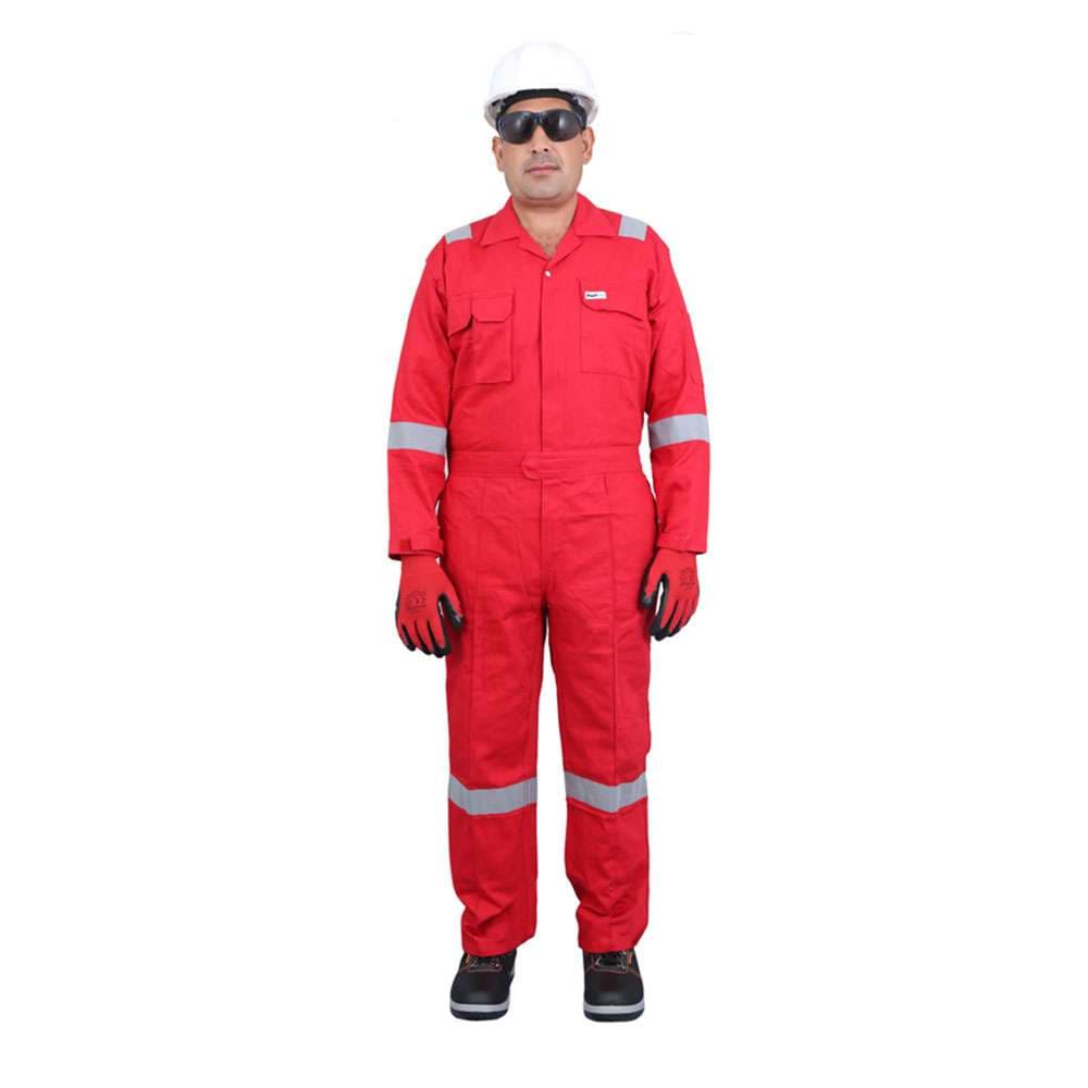 Vaultex DIA Cotton Coverall, 240 GSM, Heavy-Duty Workwear, Red, XL