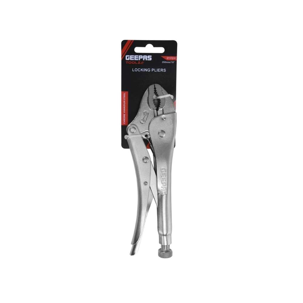 Geepas Curved Jaw Locking Pliers, 10" Heavy Duty for Clamping, Holding & Welding Tasks