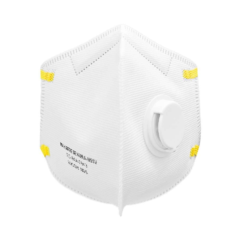 Makrite Sekura-N95V, N95 Foldable Respirator with Valve, 15Pcs/Pack